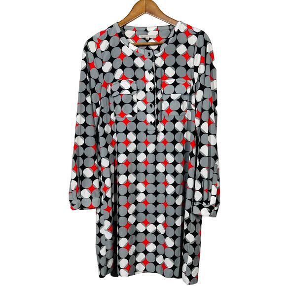 Gap Mid Mod Sheath Dress Polka Dot Shift Casual Long Sleeve - M - Picture 1 of 4